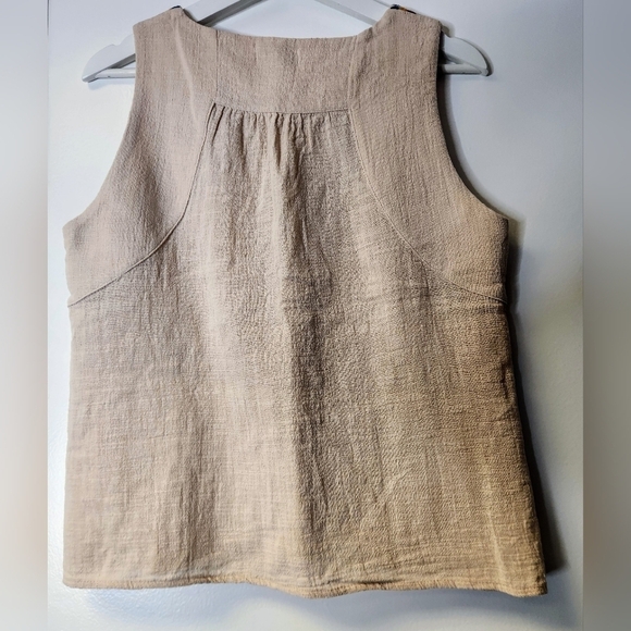 MACA EMBROIDERED MULTICOLORED GAUGE CREAM TOP M - Picture 8 of 16